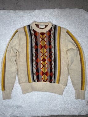 Vintage Pendleton Colorful Knit Wool Sweater: Size Medium